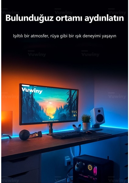 Mobil Uygulamalı Sese Duyarlı Rgb-Ic Adreslenebilir Akıllı USB Ambiyans LED Şerit (5V - 5 Metre) fırsatları