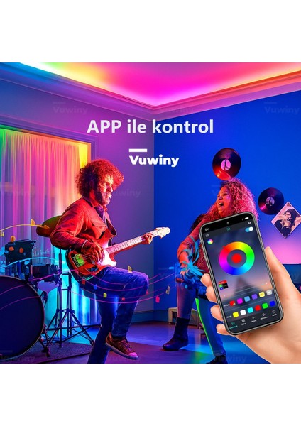 Mobil Uygulamalı Sese Duyarlı Rgb-Ic Adreslenebilir Akıllı USB Ambiyans LED Şerit (5V - 5 Metre)