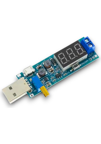 Dc-Dc 5V - 3.5V / 12V USB Step Up - Down Göstergeli Power Modül - Regülatör Modülü