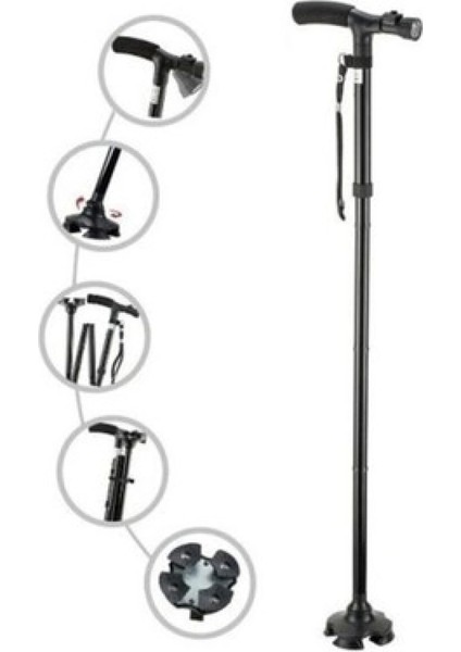 Hareketli LED Işıklı Katlanır Baston