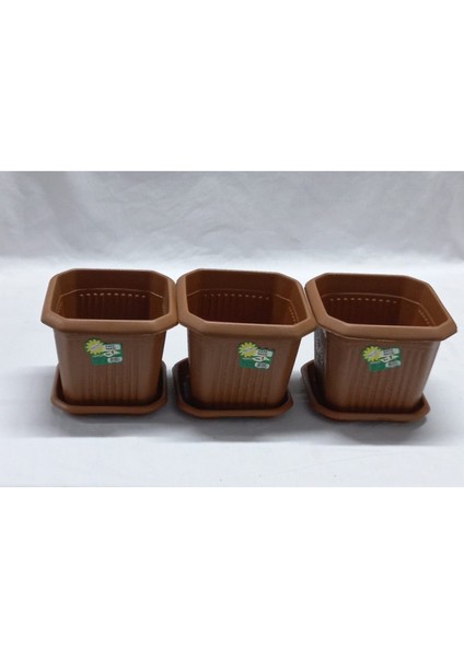 3'lü Renkli Kare Saksı Seti, Dayanıklı ve Şık Tasarım