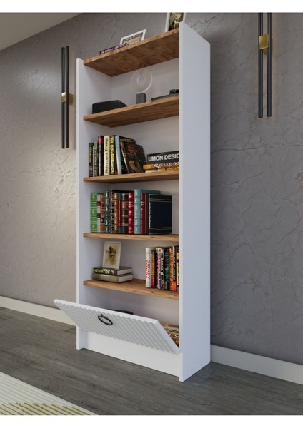 Line 5 Raflı Kapaklı Kitaplık Mdf Dekoratif Kapak fiyatları