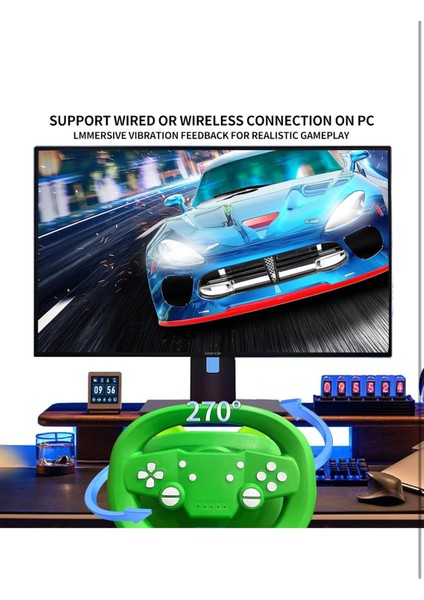 Telefon Uyumlu Oyuncu Direksiyon Seti Titreşimli Wireless Android/ios/ps4/ps3/pc/ns 270• Pedallı modelleri