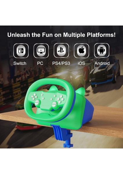 Telefon Uyumlu Oyuncu Direksiyon Seti Titreşimli Wireless Android/ios/ps4/ps3/pc/ns 270• Pedallı fırsatları