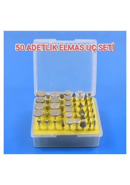 50'li Elmas Gravür Uç Seti – Mini Taşlama & Oyma Uçları | Çok Amaçlı Dremel Uyumlu