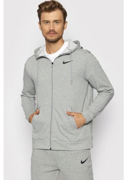 Dri-Fıt Full Zip Erkek Gri Kapüşonlu Sweatshirt fırsatları