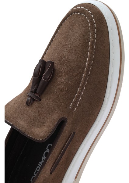 Erkek Vizon Süet Deri Casual Loafer 25SFD680410