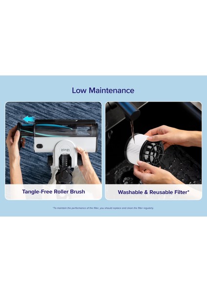 Kablosuz Şarjlı Dikey Süpürge - Hayvan Tüyü Başlıklı, 4'ü 1 Arada, Hepa Filtreli, 50 Dakika Çalışma Süresi, Anti-Tıkanmma Teknolojili modelleri