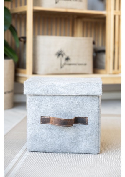 Kahverengi Keçe Dolap Içi Organizer, Takı, Makyaj, Banyo ve Ofis Düzenleme Kutusu fiyatları