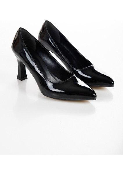 Siyah Rugan Kadın Topuklu Ayakkabı Iş Günlük ve Özel Gün fırsatları
