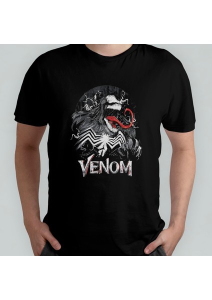 Venom Spider-Man Unisex %100 Pamuklu Bisiklet Yaka T-Shirt Model 1