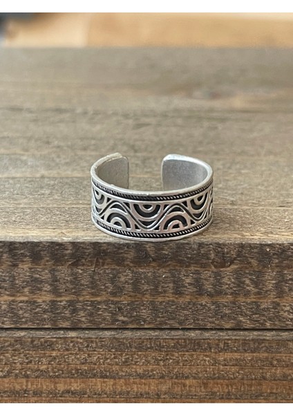Ayarlanabilir Ölçü 925 Ayar Gümüş Kaplama Klasik Desen Işçilikli Tasarım Yüzük
