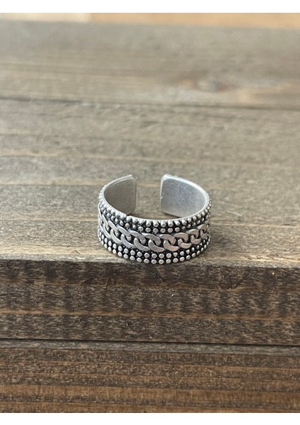 Ayarlanabilir Ölçü 925 Ayar Gümüş Kaplama Klasik Desen Işçilikli Tasarım Yüzük