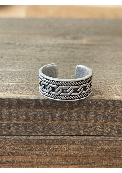 Ayarlanabilir Ölçü 925 Ayar Gümüş Kaplama Klasik Desen Işçilikli Tasarım Yüzük