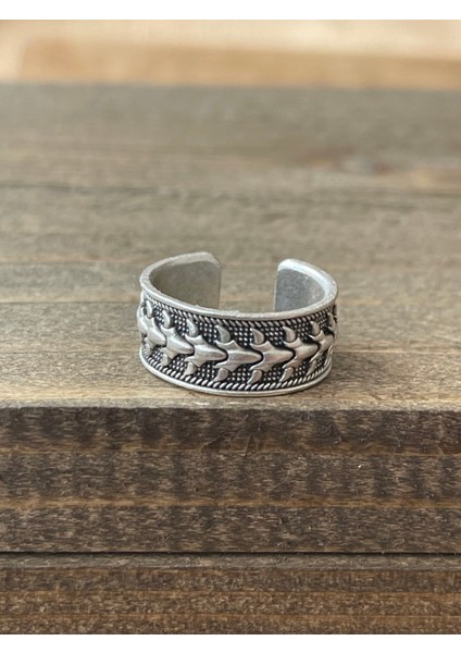 Ayarlanabilir Ölçü 925 Ayar Gümüş Kaplama Klasik Desen Işçilikli Tasarım Yüzük