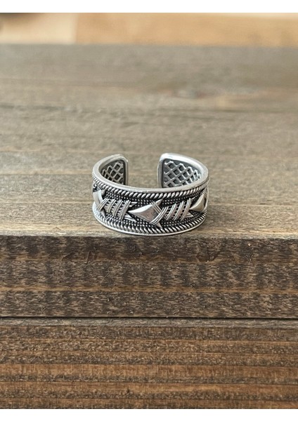 Ayarlanabilir Ölçü 925 Ayar Gümüş Kaplama Klasik Desen Işçilikli Tasarım Yüzük