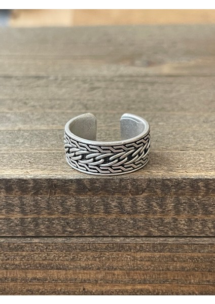 Ayarlanabilir Ölçü 925 Ayar Gümüş Kaplama Klasik Desen Işçilikli Tasarım Yüzük