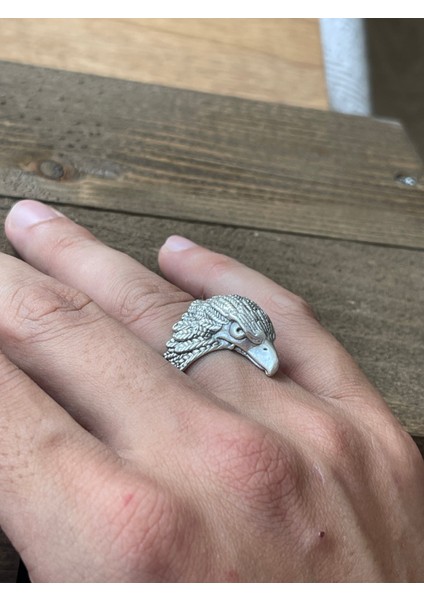 Ayarlanabilir Ölçü 925 Ayar Gümüş Kaplama Kartal Başı Tasarım Yüzük modelleri