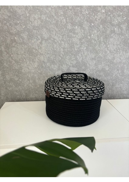 El Dokuma Jüt Hasır Kapaklı Çok Amaçlı Sepet, Şık ve Kullanışlı, 25X15 Boyut modelleri