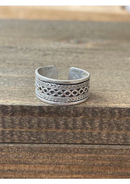 Ayarlanabilir Ölçü 925 Ayar Gümüş Kaplama Klasik Desen Işçilikli Tasarım Yüzük