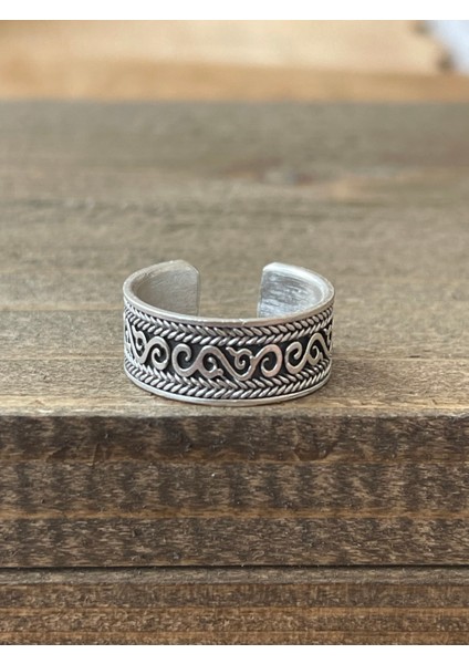Ayarlanabilir Ölçü 925 Ayar Gümüş Kaplama Klasik Desen Işçilikli Tasarım Yüzük