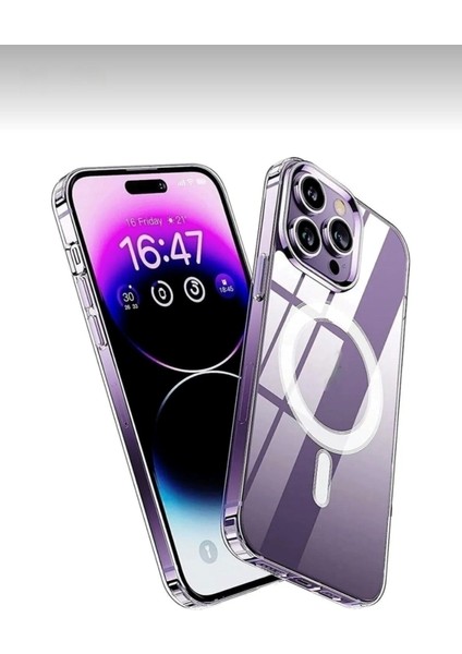 iPhone 14 Pro Uyumlu Kılıf Gerçek Magsafe Kablosuz Şarj Destekli Orta Sert Şeffaf Darbe Emici Kılıf modelleri