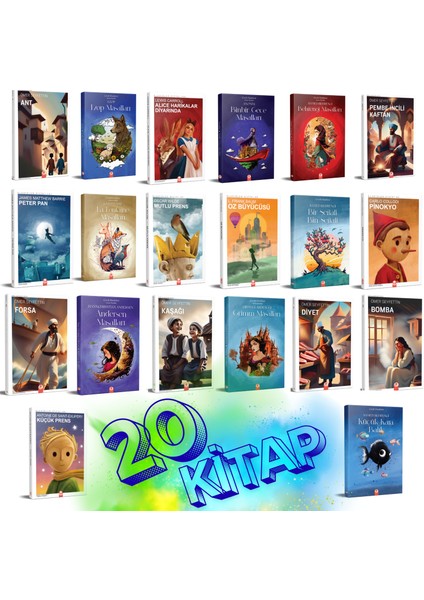 Çocuk Masal Öykü Roman Seti (20 Kitap)