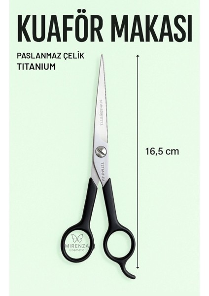Paslanmaz Çelik Kuaför Saç Makası 16.5 cm Profesyonel Kesim ve Berber Makası