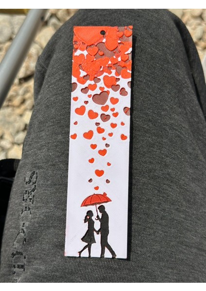 Aşk Yağmuru – Kabartmalı 3D Renkli Romantik Kitap Ayracı (3,5 x 15 Cm, Pla) modelleri