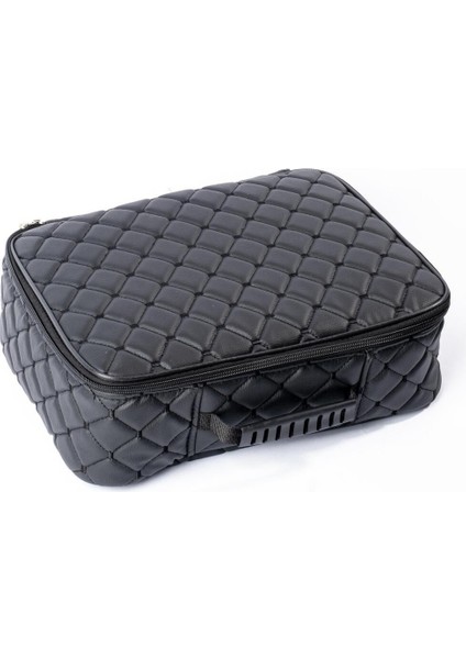 Şık Kapitone Deri Malzeme Çantası, Siyah, Kuaför ve Berber Kullanımı Için Perfect modelleri