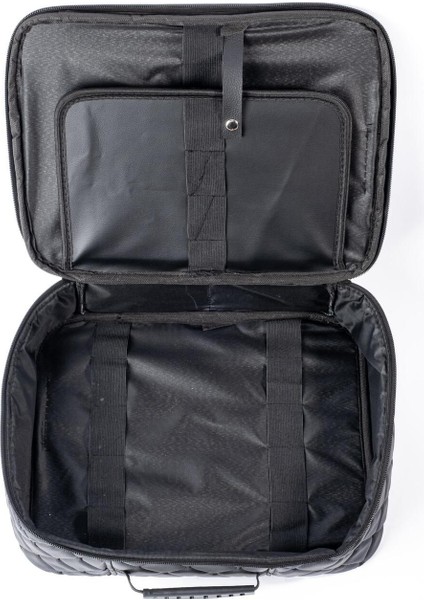 Şık Kapitone Deri Malzeme Çantası, Siyah, Kuaför ve Berber Kullanımı Için Perfect