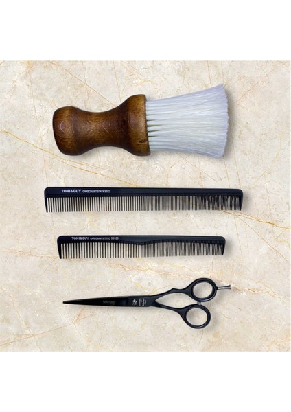 Kişiye Özel Saç Kesim Seti: Makas, Tarak, Ense Temizleme Fırçası