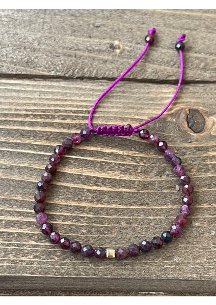 14 Ayar Altın Küp Detaylı Doğal Parlak Granat Taşlı Zarif El Işi Altın Bileklik fiyatları