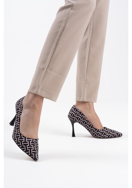 Kelsey Premium Kadın Siyah Desenli Stiletto indirimleri