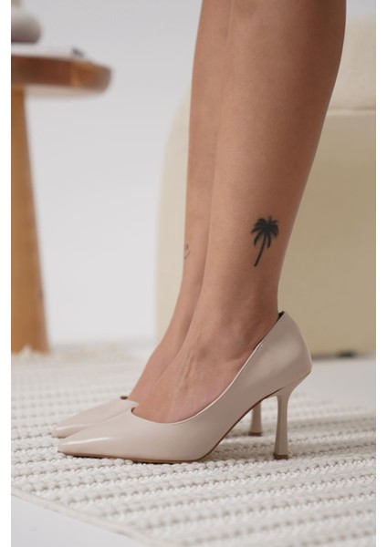 Zelena Premium Kadın Mat Bej Stiletto fırsatları