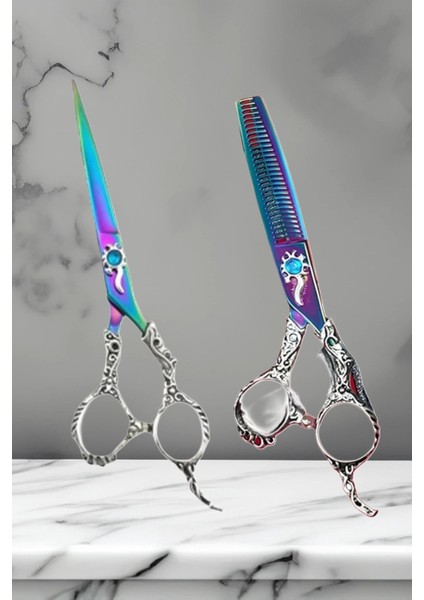 Japon Nakamura Rainbow Elit Premium Saç Kesim Makas Seti, Yüksek Kalite ve Şıklık Sunar