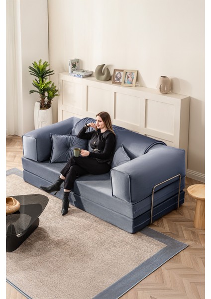 Legom 2 Kişilik Yorganlı Aktivite Koltuk & Açılabilir Yatak & Çok Amaçlı Modern Sünger Koltuk