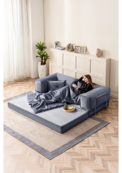 Legom 2 Kişilik Yorganlı Aktivite Koltuk & Açılabilir Yatak & Çok Amaçlı Modern Sünger Koltuk