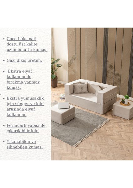 Neo Çift Kişilik Açılır Koltuk & Çift Kişilik Puflu & Uzanma Koltuğu & Silinebilir Çok Amaçlı modelleri