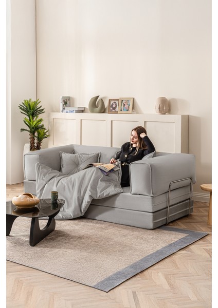 Legom 2 Kişilik Yorganlı Aktivite Koltuk & Açılabilir Yatak & Çok Amaçlı Modern Sünger Koltuk