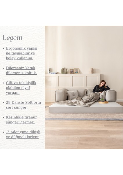 Legom 2 Kişilik Yorganlı Aktivite Koltuk & Açılabilir Yatak & Çok Amaçlı Modern Sünger Koltuk fiyatları