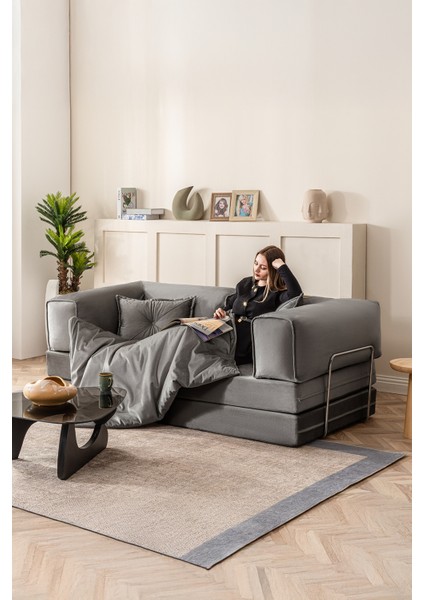 Legom 2 Kişilik Yorganlı Aktivite Koltuk & Açılabilir Yatak & Çok Amaçlı Modern Sünger Koltuk