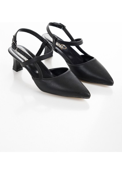 Kadın Siyah Yeni Sezon Çapraz Model Topuklu Ayakkabı Günlük ve Özel Gün fırsatları