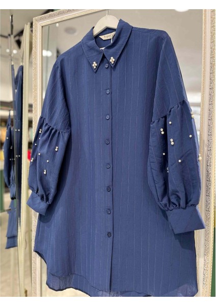 Tripen Tunik Boncuk Detaylı 3107 - Lacivert - 3