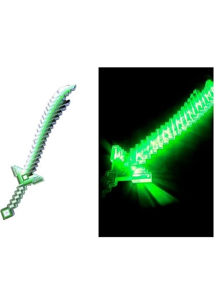 Minecraft Kılıç Oyuncak Çocuklar Ledli + Pilli Yeşil Renk 67 cm Kılıç fiyatları
