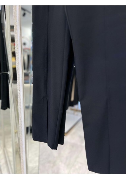 Nars Kumaş Pantolon Paça Yırtmaçlı - Siyah - 1 fiyatları