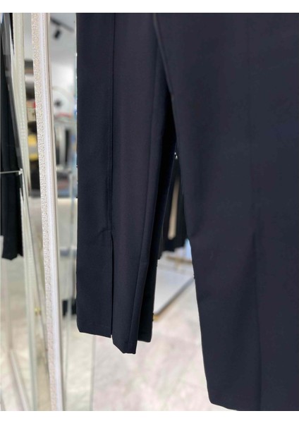 Nars Kumaş Pantolon Paça Yırtmaçlı - Siyah - 1 modelleri