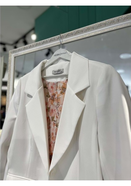 Mıssesse Astarlı Blazer Ceket 6002 - Beyaz - Xl fiyatları
