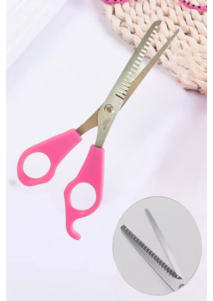 6.5 Inç Pembe Plastik Saplı Kuaför Makası Saç Kesim Aleti