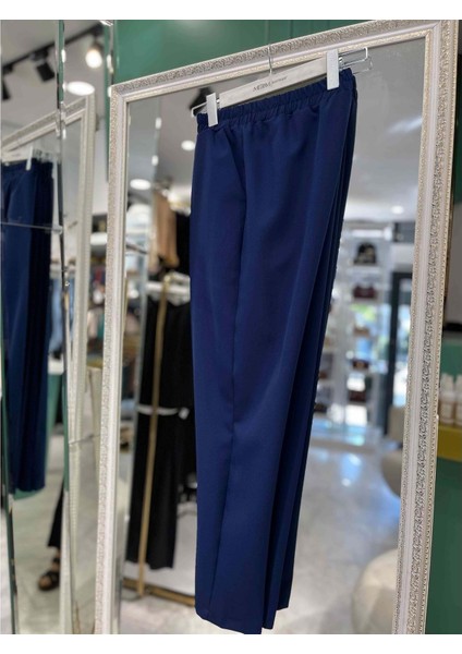 Mıssemramıss Nervürlü Kumaş Pantolon - Saks Mavisi - 36